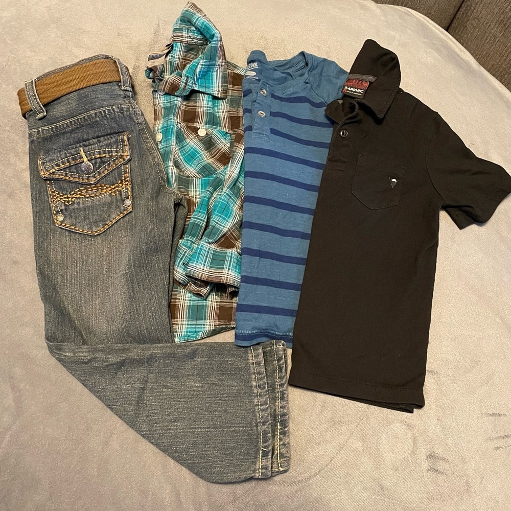 Boys shirts and Jean bundle size 5/6